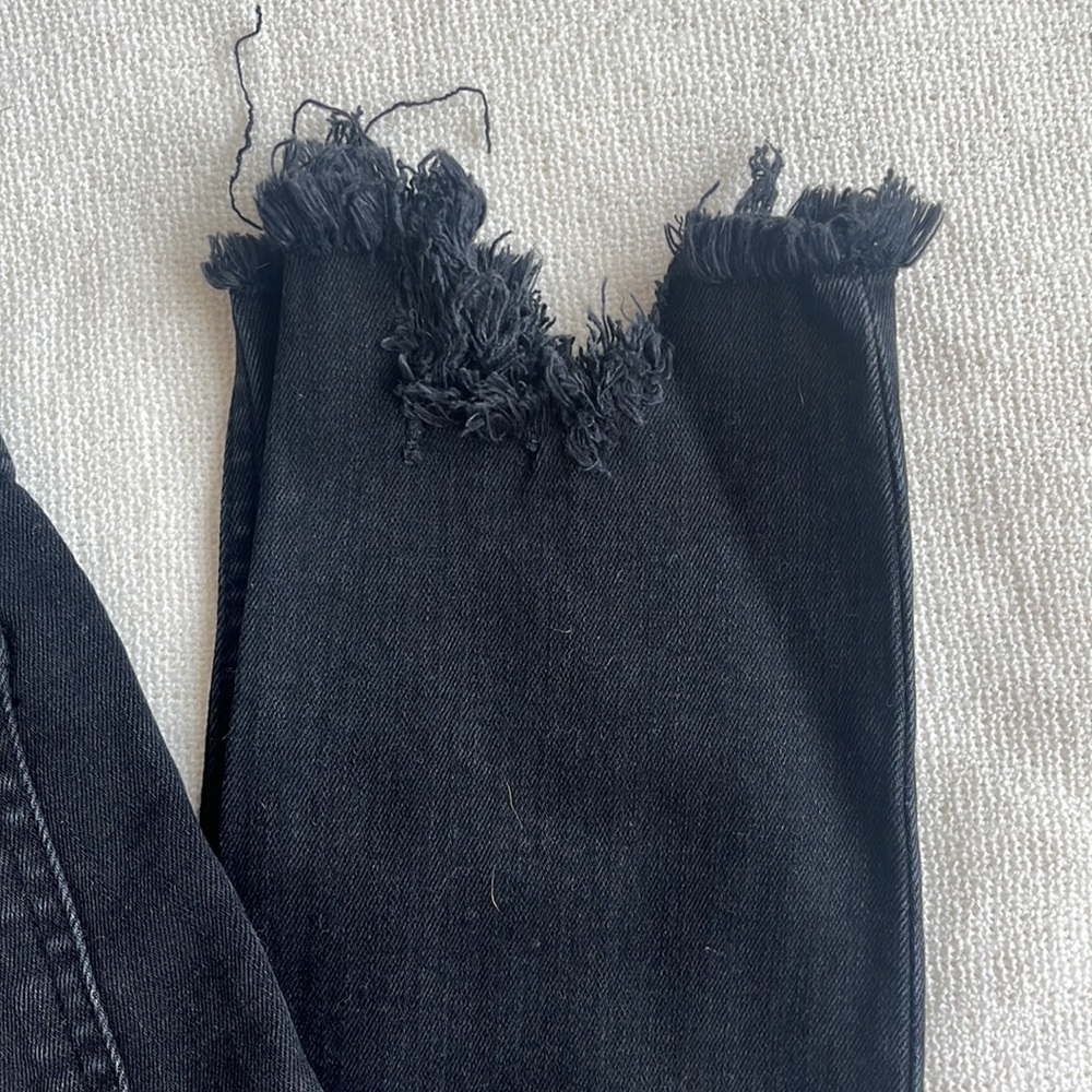 ZARA the skinny ripped ankle black denim‎ jeans NWT - Picture 7 of 8